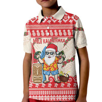 Hawaii Christmas Six Seven Kid Polo Shirt Mele Kalikimaka Funny Santa 67 Gen Alpha Slang LT14 Kid Red - Polynesian Pride