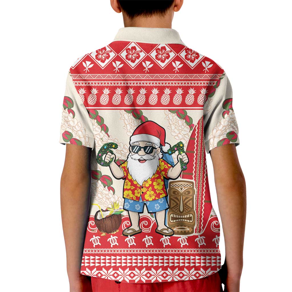 Hawaii Christmas Six Seven Kid Polo Shirt Mele Kalikimaka Funny Santa 67 Gen Alpha Slang LT14 - Polynesian Pride