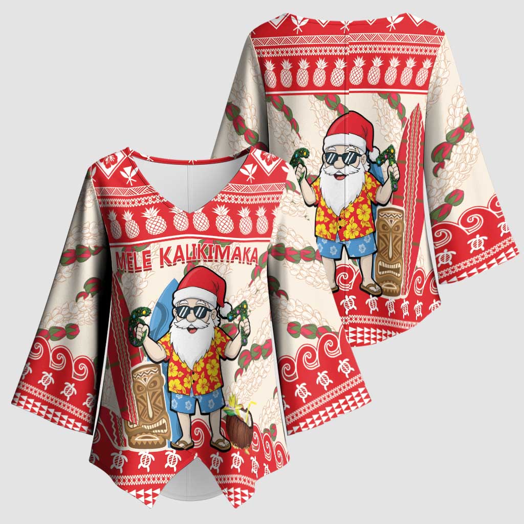 Hawaii Christmas Six Seven Kimono Sleeve Blouse Mele Kalikimaka Funny Santa 67 Gen Alpha Slang LT14 - Polynesian Pride