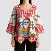 Hawaii Christmas Six Seven Kimono Sleeve Blouse Mele Kalikimaka Funny Santa 67 Gen Alpha Slang LT14 - Polynesian Pride