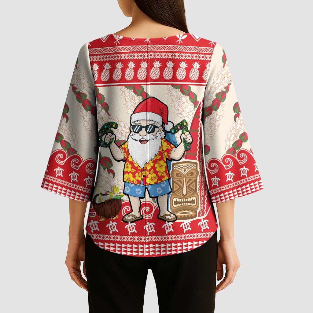 Hawaii Christmas Six Seven Kimono Sleeve Blouse Mele Kalikimaka Funny Santa 67 Gen Alpha Slang LT14 - Polynesian Pride