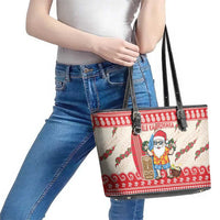 Hawaii Christmas Six Seven Leather Tote Bag Mele Kalikimaka Funny Santa 67 Gen Alpha Slang LT14 - Polynesian Pride