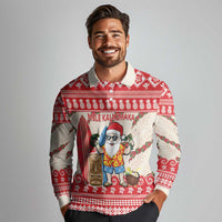 Hawaii Christmas Six Seven Long Sleeve Polo Shirt Mele Kalikimaka Funny Santa 67 Gen Alpha Slang LT14 - Polynesian Pride