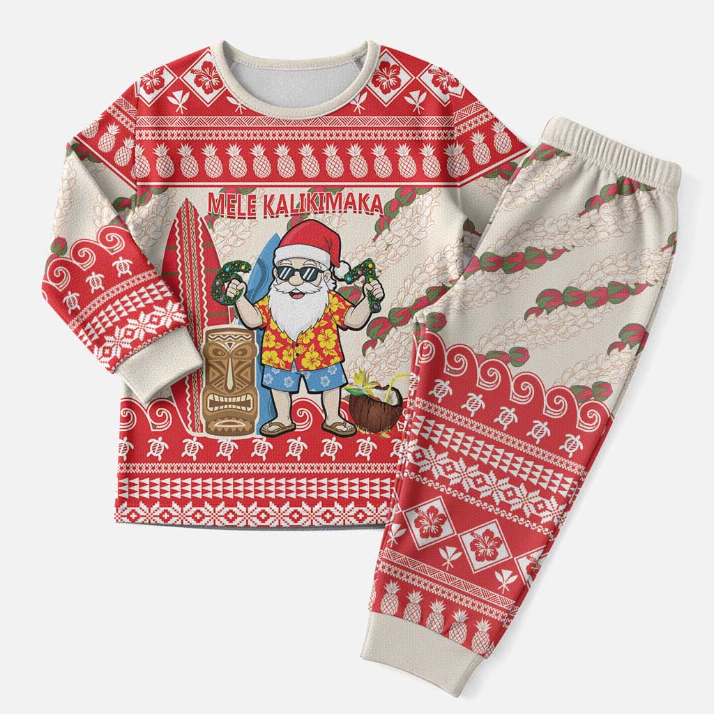 Hawaii Christmas Six Seven Christmas Pajama Set Mele Kalikimaka Funny Santa 67 Gen Alpha Slang LT14 Men Red - Polynesian Pride