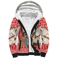Hawaii Christmas Six Seven Sherpa Hoodie Mele Kalikimaka Funny Santa 67 Gen Alpha Slang LT14 Unisex Red - Polynesian Pride