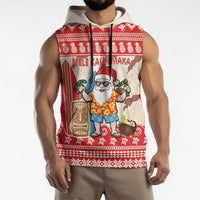 Hawaii Christmas Six Seven Sleeveless Hoodie Mele Kalikimaka Funny Santa 67 Gen Alpha Slang LT14 - Polynesian Pride