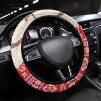 Hawaii Christmas Six Seven Steering Wheel Cover Mele Kalikimaka Funny Santa 67 Gen Alpha Slang LT14 Universal Fit Red - Polynesian Pride