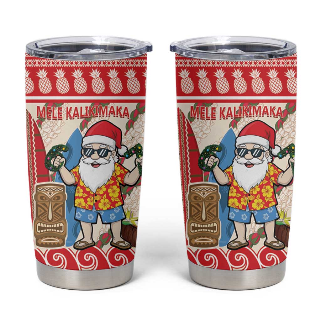 Hawaii Christmas Six Seven Tumbler Cup Mele Kalikimaka Funny Santa 67 Gen Alpha Slang LT14 Red - Polynesian Pride