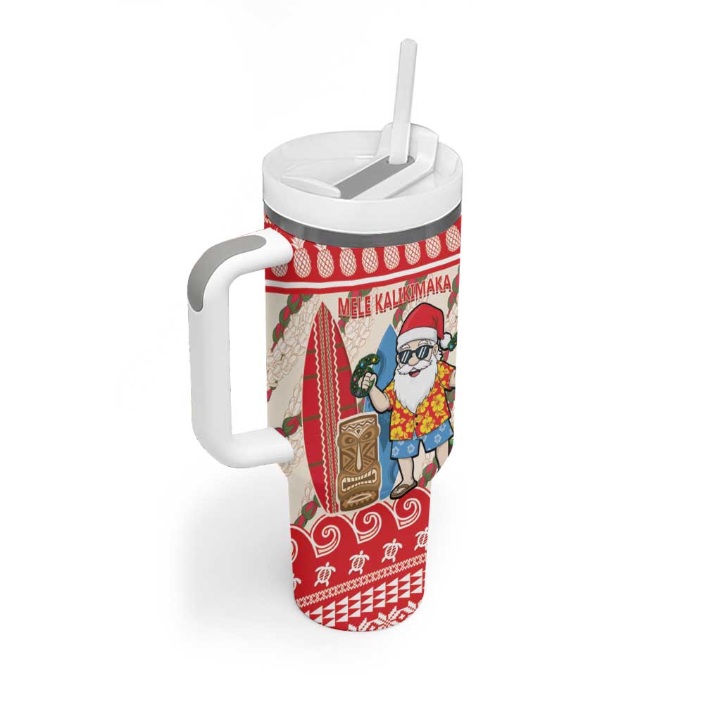 Hawaii Christmas Six Seven Tumbler With Handle Mele Kalikimaka Funny Santa 67 Gen Alpha Slang LT14 - Polynesian Pride