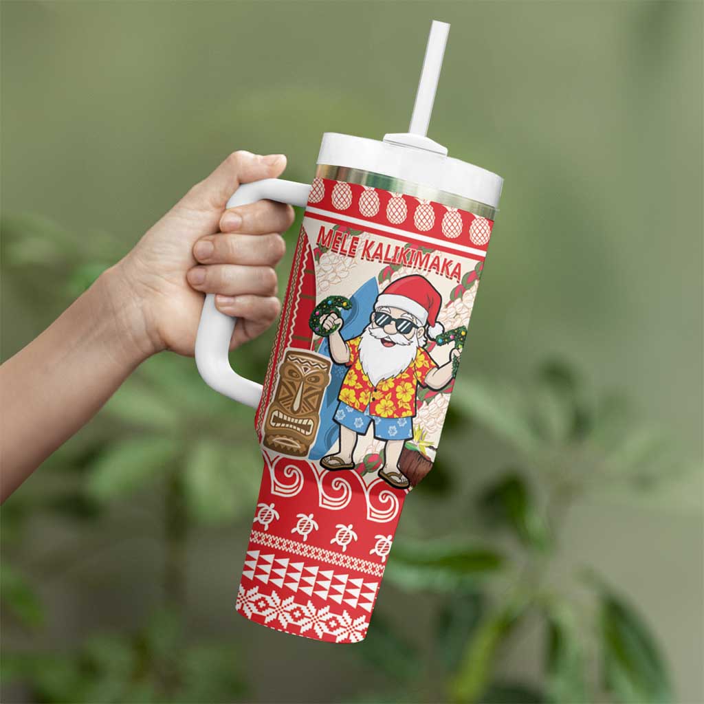 Hawaii Christmas Six Seven Tumbler With Handle Mele Kalikimaka Funny Santa 67 Gen Alpha Slang LT14 - Polynesian Pride