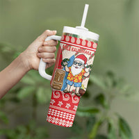 Hawaii Christmas Six Seven Tumbler With Handle Mele Kalikimaka Funny Santa 67 Gen Alpha Slang LT14 - Polynesian Pride