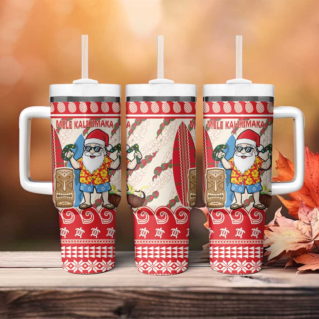 Hawaii Christmas Six Seven Tumbler With Handle Mele Kalikimaka Funny Santa 67 Gen Alpha Slang LT14 - Polynesian Pride
