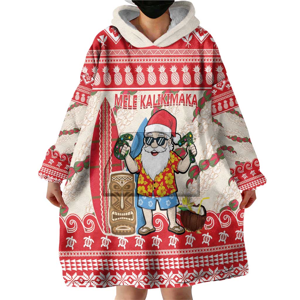Hawaii Christmas Six Seven Wearable Blanket Hoodie Mele Kalikimaka Funny Santa 67 Gen Alpha Slang LT14 - Polynesian Pride