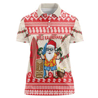 Hawaii Christmas Six Seven Women Polo Shirt Mele Kalikimaka Funny Santa 67 Gen Alpha Slang - Polynesian Pride