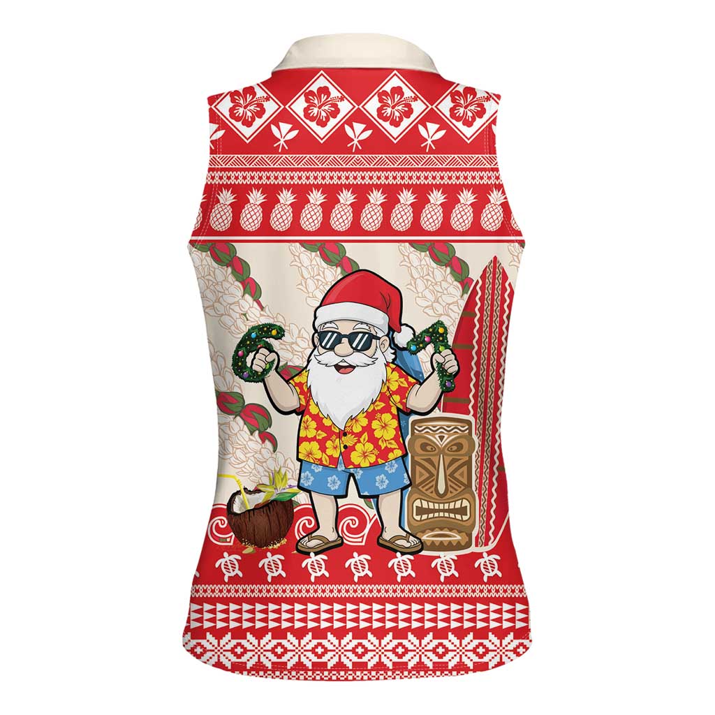 Hawaii Christmas Six Seven Women Sleeveless Polo Shirt Mele Kalikimaka Funny Santa 67 Gen Alpha Slang LT14 - Polynesian Pride