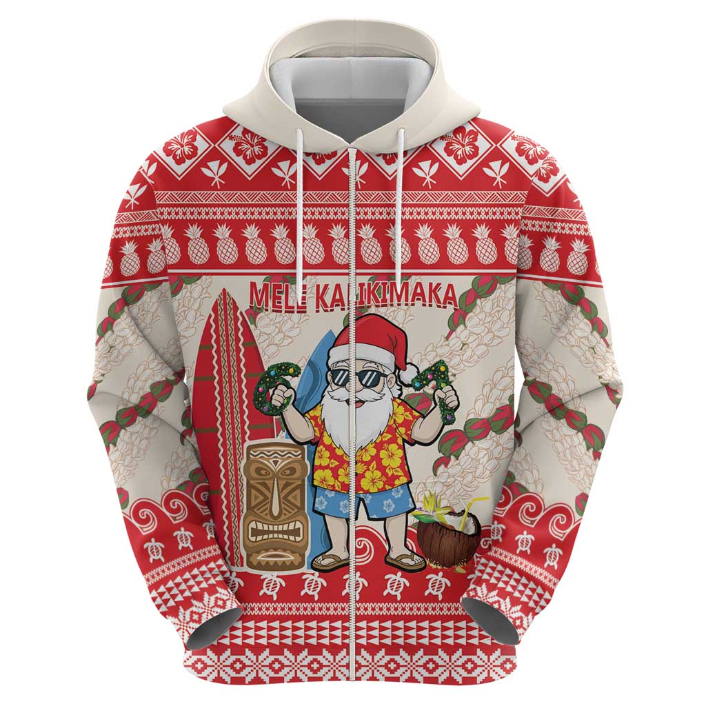 Hawaii Christmas Six Seven Zip Hoodie Mele Kalikimaka Funny Santa 67 Gen Alpha Slang LT14 - Polynesian Pride