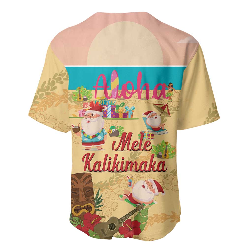 Aloha Hawaii Mele Kalikimaka Baseball Jersey Beachy Funny Santa Hawaiian Lei LT14 - Polynesian Pride