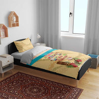 Aloha Hawaii Mele Kalikimaka Bedding Set Beachy Funny Santa Hawaiian Lei - Polynesian Pride