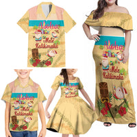 Aloha Hawaii Mele Kalikimaka Family Matching Off Shoulder Maxi Dress and Hawaiian Shirt Beachy Funny Santa Hawaiian Lei LT14 - Polynesian Pride