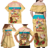 Aloha Hawaii Mele Kalikimaka Family Matching Off Shoulder Maxi Dress and Hawaiian Shirt Beachy Funny Santa Hawaiian Lei LT14 - Polynesian Pride