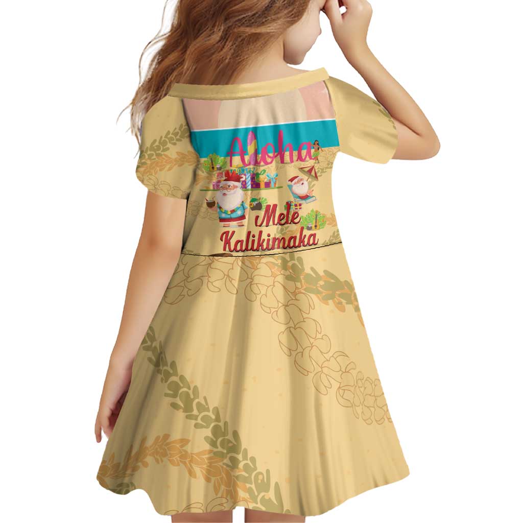 Aloha Hawaii Mele Kalikimaka Family Matching Short Sleeve Bodycon Dress and Hawaiian Shirt Beachy Funny Santa Hawaiian Lei LT14 - Polynesian Pride