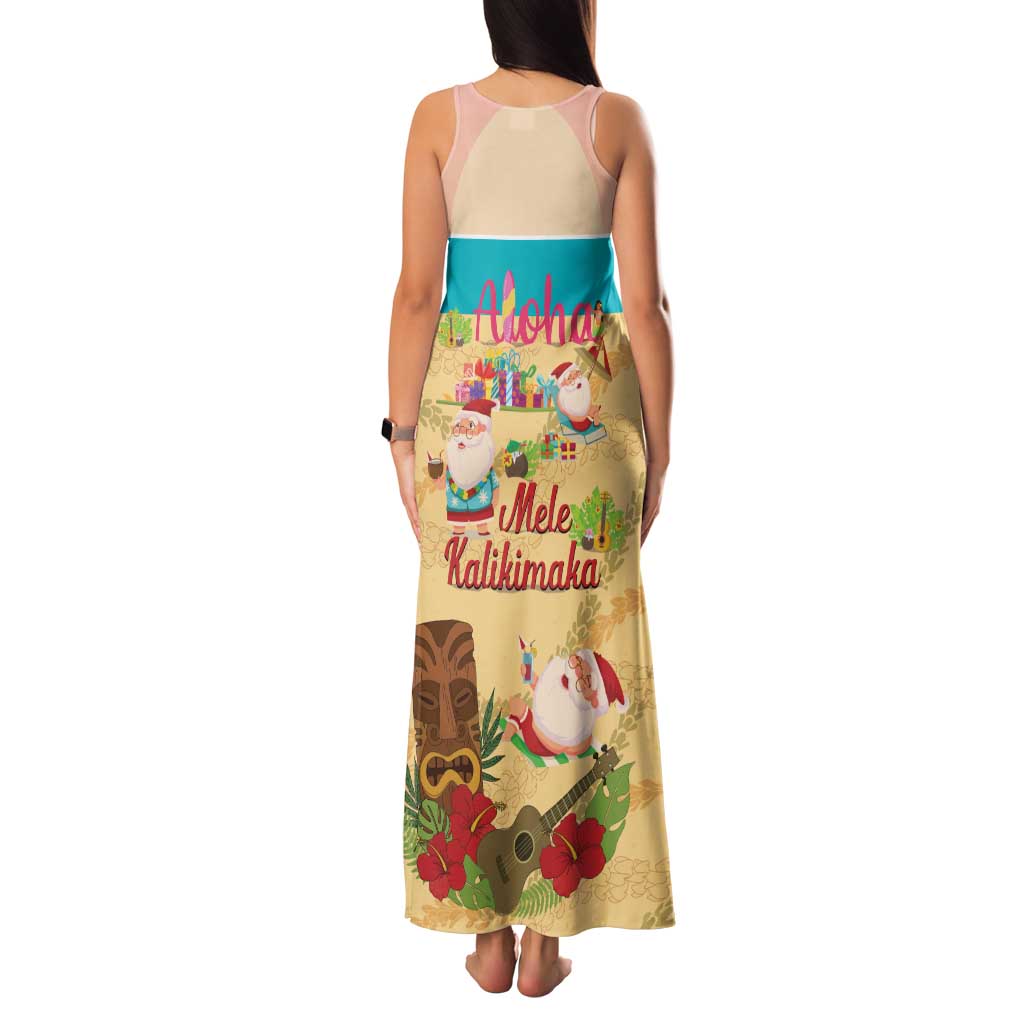 Aloha Hawaii Mele Kalikimaka Family Matching Tank Maxi Dress and Hawaiian Shirt Beachy Funny Santa Hawaiian Lei LT14 - Polynesian Pride