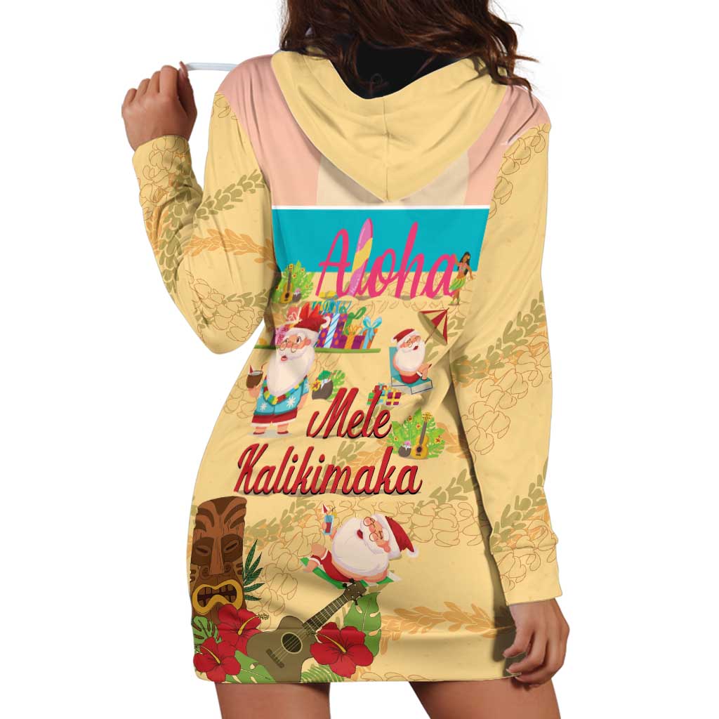 Aloha Hawaii Mele Kalikimaka Hoodie Dress Beachy Funny Santa Hawaiian Lei LT14 - Polynesian Pride