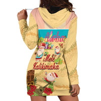Aloha Hawaii Mele Kalikimaka Hoodie Dress Beachy Funny Santa Hawaiian Lei LT14 - Polynesian Pride