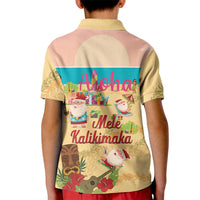 Aloha Hawaii Mele Kalikimaka Kid Polo Shirt Beachy Funny Santa Hawaiian Lei LT14 - Polynesian Pride