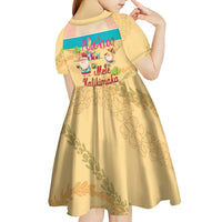 Aloha Hawaii Mele Kalikimaka Kid Short Sleeve Dress Beachy Funny Santa Hawaiian Lei LT14 - Polynesian Pride