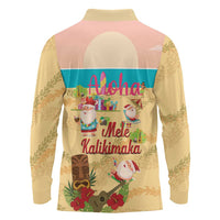 Aloha Hawaii Mele Kalikimaka Long Sleeve Polo Shirt Beachy Funny Santa Hawaiian Lei LT14 - Polynesian Pride