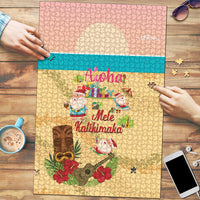 Aloha Hawaii Mele Kalikimaka Puzzle Beachy Funny Santa Hawaiian Lei LT14 Yellow - Polynesian Pride