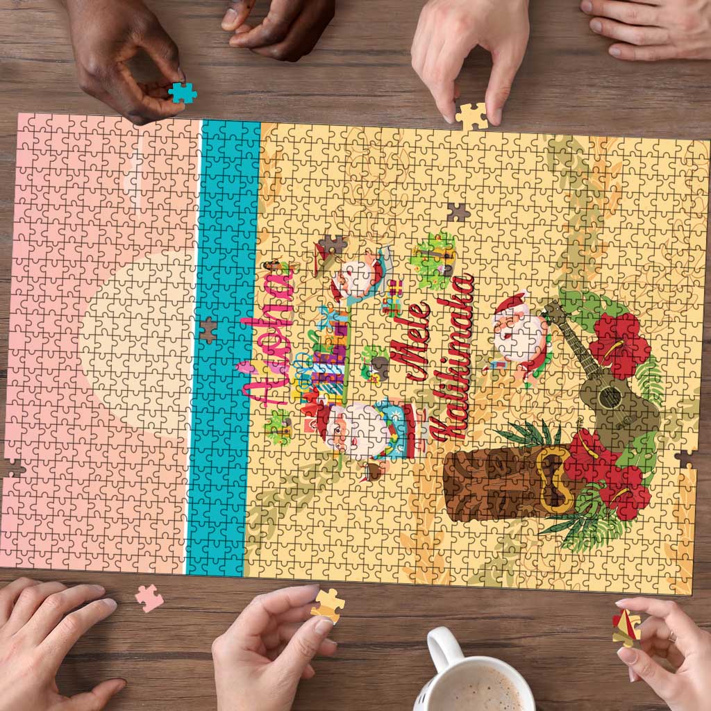 Aloha Hawaii Mele Kalikimaka Puzzle Beachy Funny Santa Hawaiian Lei LT14 - Polynesian Pride