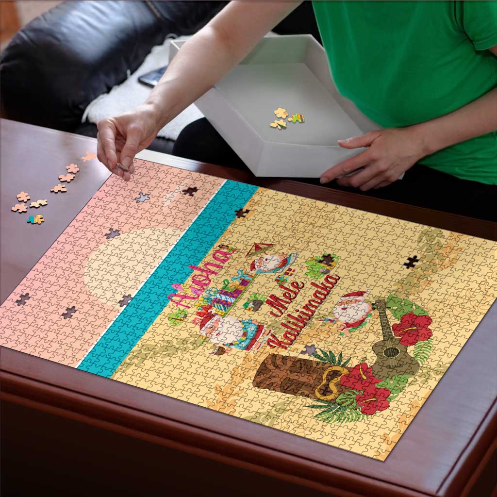 Aloha Hawaii Mele Kalikimaka Puzzle Beachy Funny Santa Hawaiian Lei LT14 - Polynesian Pride