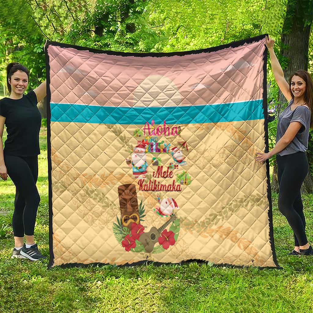 Aloha Hawaii Mele Kalikimaka Quilt Beachy Funny Santa Hawaiian Lei LT14 - Polynesian Pride