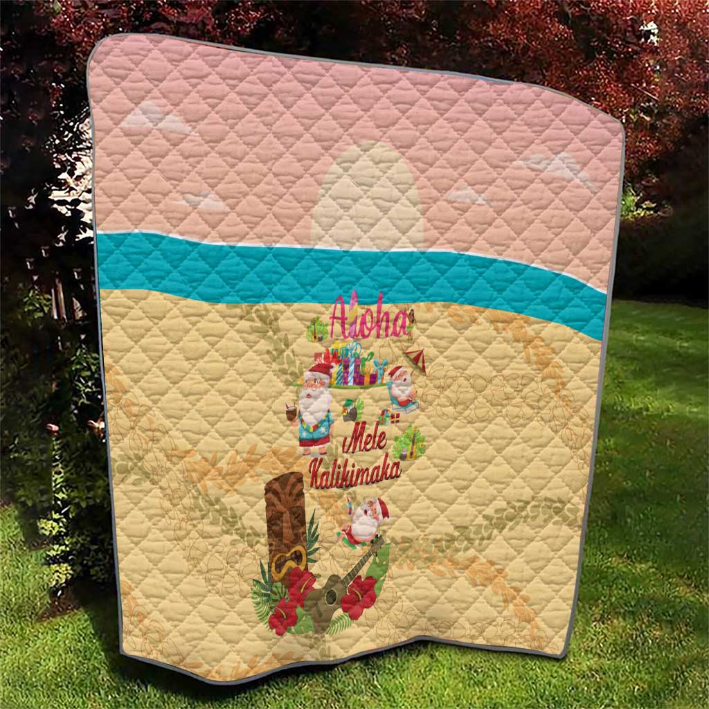 Aloha Hawaii Mele Kalikimaka Quilt Beachy Funny Santa Hawaiian Lei LT14 - Polynesian Pride