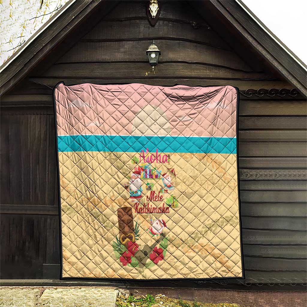 Aloha Hawaii Mele Kalikimaka Quilt Beachy Funny Santa Hawaiian Lei LT14 - Polynesian Pride