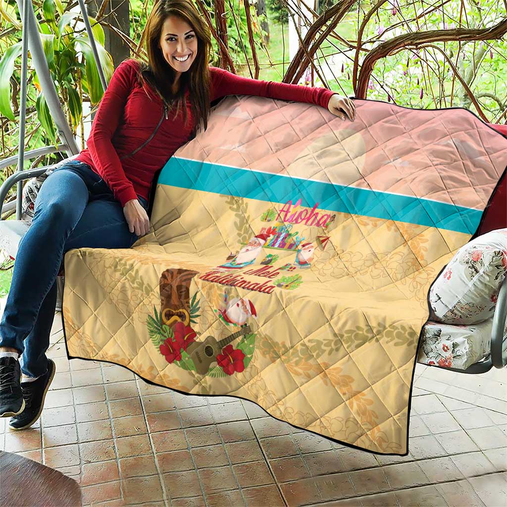 Aloha Hawaii Mele Kalikimaka Quilt Beachy Funny Santa Hawaiian Lei LT14 - Polynesian Pride