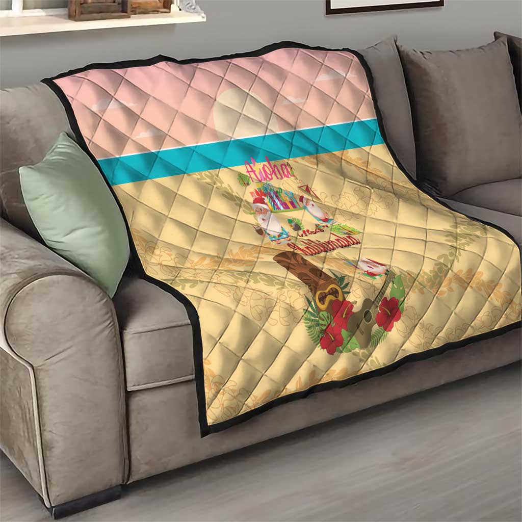 Aloha Hawaii Mele Kalikimaka Quilt Beachy Funny Santa Hawaiian Lei LT14 - Polynesian Pride