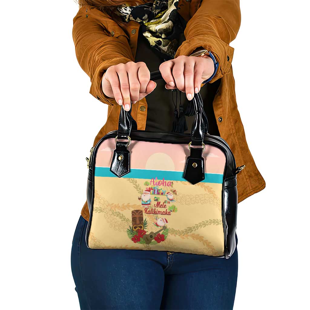 Aloha Hawaii Mele Kalikimaka Shoulder Handbag Beachy Funny Santa Hawaiian Lei - Polynesian Pride
