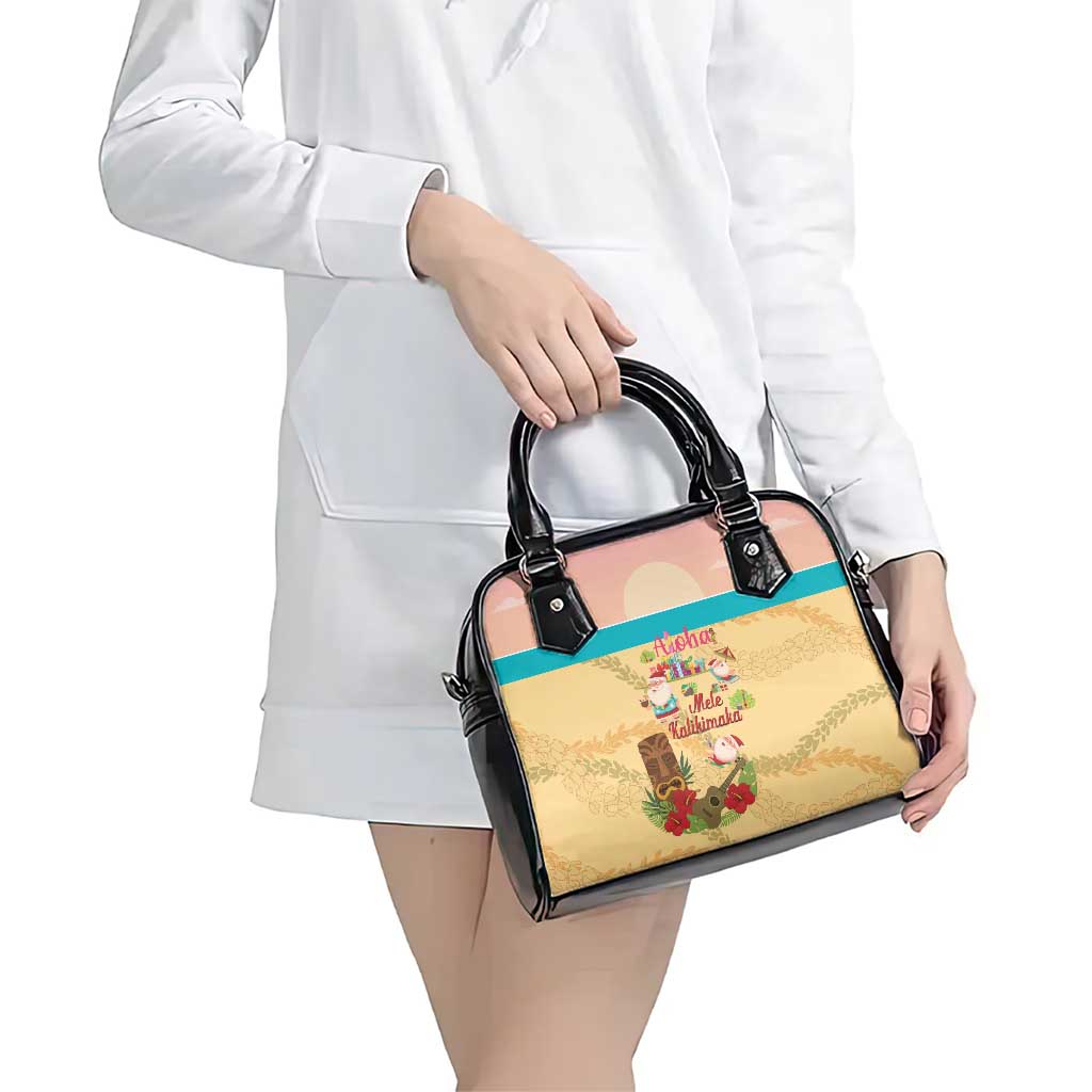 Aloha Hawaii Mele Kalikimaka Shoulder Handbag Beachy Funny Santa Hawaiian Lei - Polynesian Pride