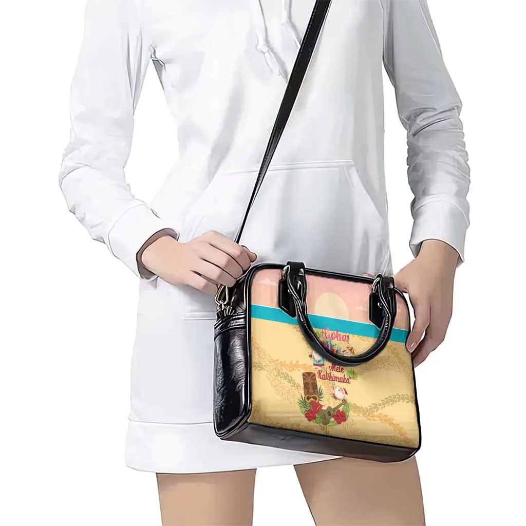 Aloha Hawaii Mele Kalikimaka Shoulder Handbag Beachy Funny Santa Hawaiian Lei - Polynesian Pride