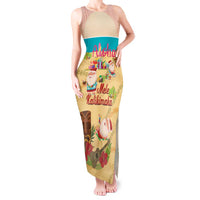 Aloha Hawaii Mele Kalikimaka Tank Maxi Dress Beachy Funny Santa Hawaiian Lei LT14 Women Yellow - Polynesian Pride