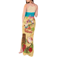 Aloha Hawaii Mele Kalikimaka Tank Maxi Dress Beachy Funny Santa Hawaiian Lei LT14 - Polynesian Pride