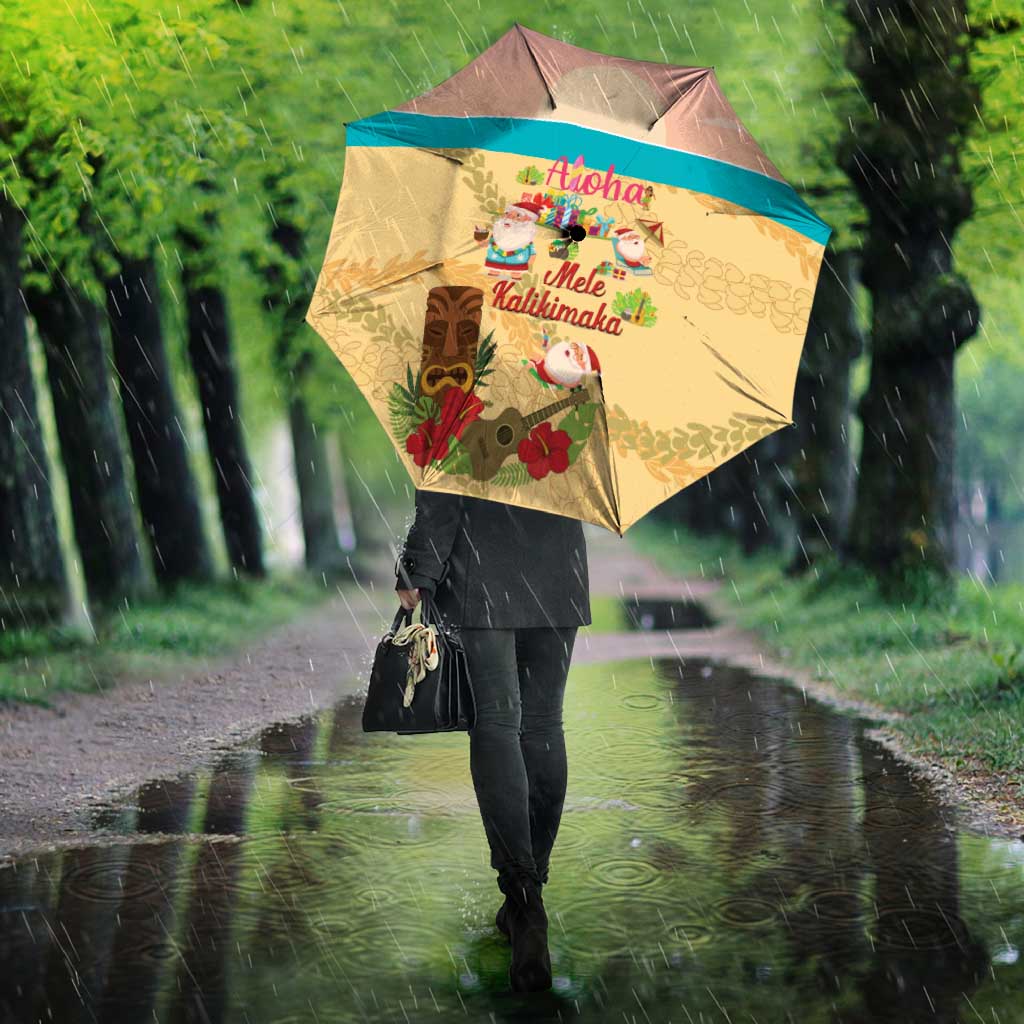 Aloha Hawaii Mele Kalikimaka Umbrella Beachy Funny Santa Hawaiian Lei LT14 - Polynesian Pride