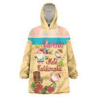 Aloha Hawaii Mele Kalikimaka Wearable Blanket Hoodie Beachy Funny Santa Hawaiian Lei LT14 One Size Yellow - Polynesian Pride