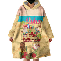 Aloha Hawaii Mele Kalikimaka Wearable Blanket Hoodie Beachy Funny Santa Hawaiian Lei LT14 - Polynesian Pride
