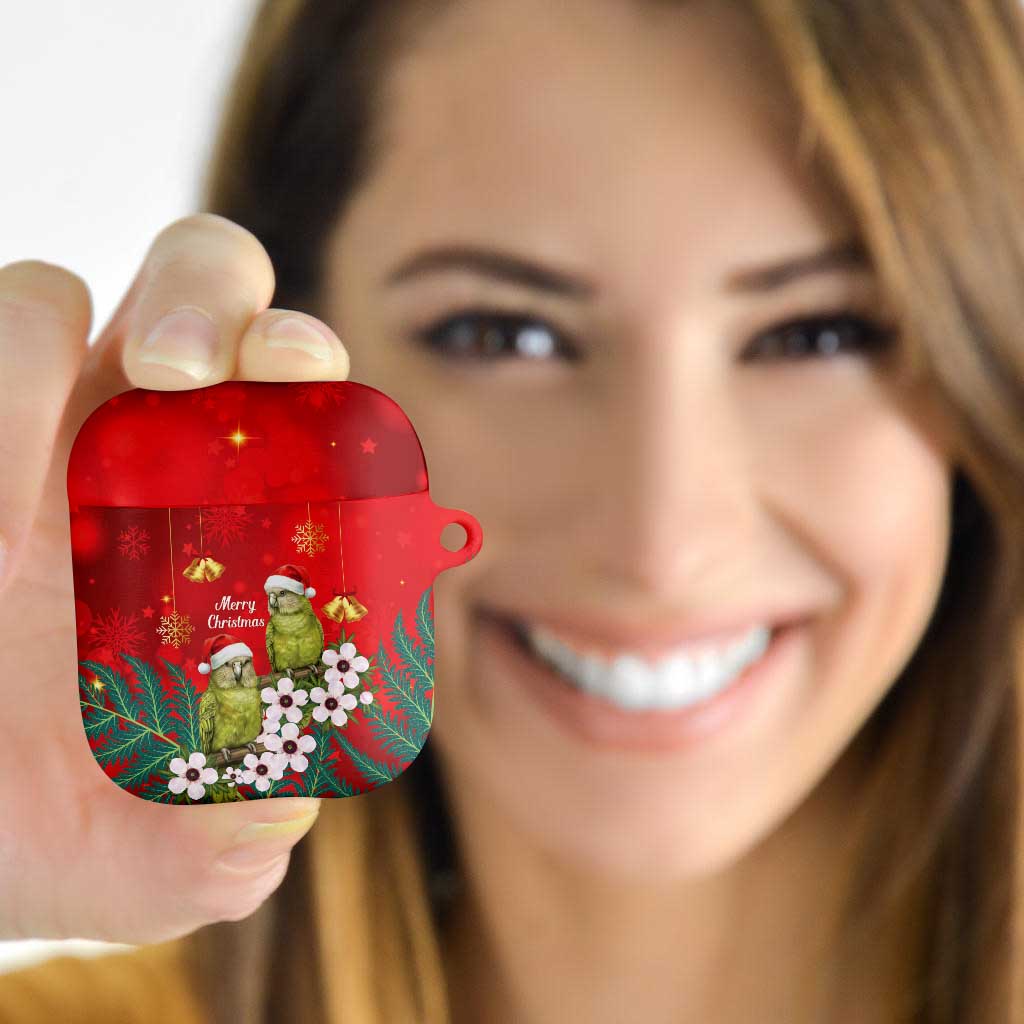 New Zealand Kakapo Christmas AirPods Case Owl Parrot Santa Sliver Fern Manuka - Red LT14 - Polynesian Pride