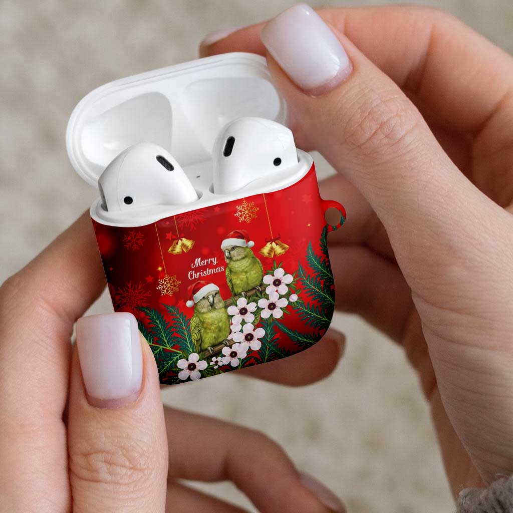 New Zealand Kakapo Christmas AirPods Case Owl Parrot Santa Sliver Fern Manuka - Red LT14 - Polynesian Pride