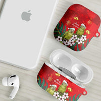 New Zealand Kakapo Christmas AirPods Case Owl Parrot Santa Sliver Fern Manuka - Red LT14 - Polynesian Pride
